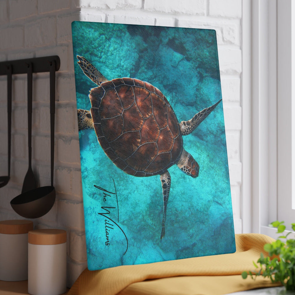 Sea Turtle Glass Cutting Board