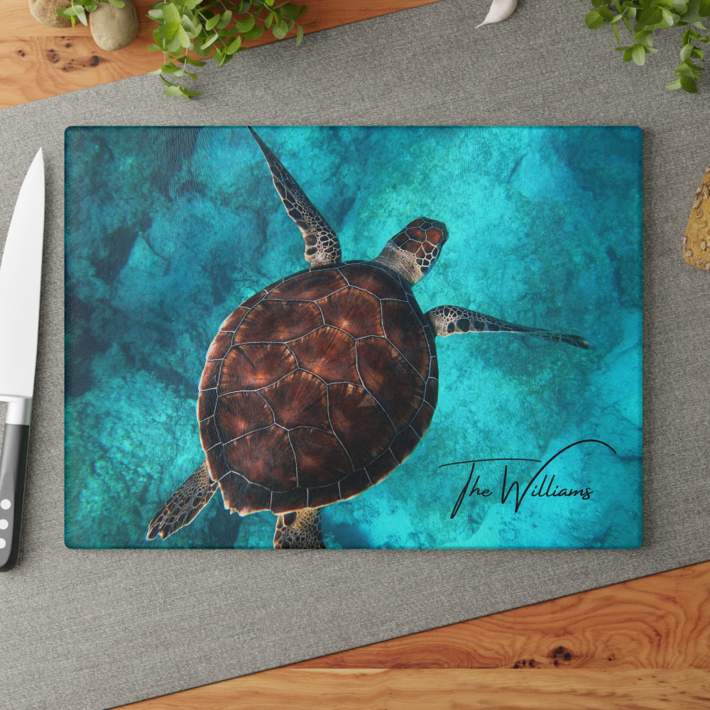 Sea Turtle Glass Cutting Board