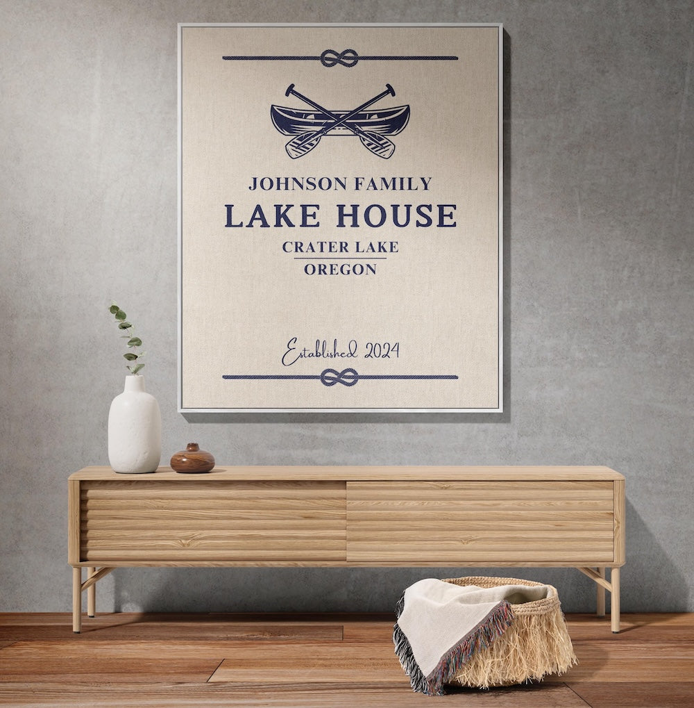 Custom Lake House Woven Blanket
