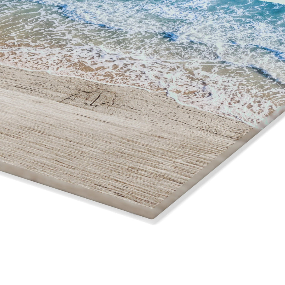 custom ocean wave glass cutting board